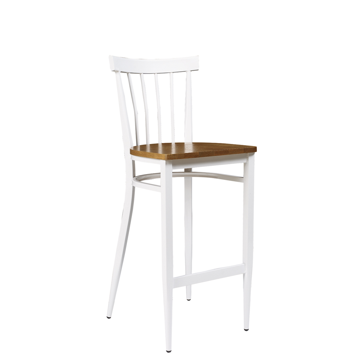 banqueta baltimore pintada blanco con asiento macizo