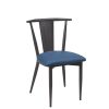 silla alabama grafito asiento tapizado azul