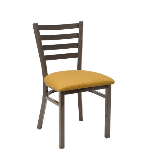 silla america gris envejecido asiento tapizado mostaza