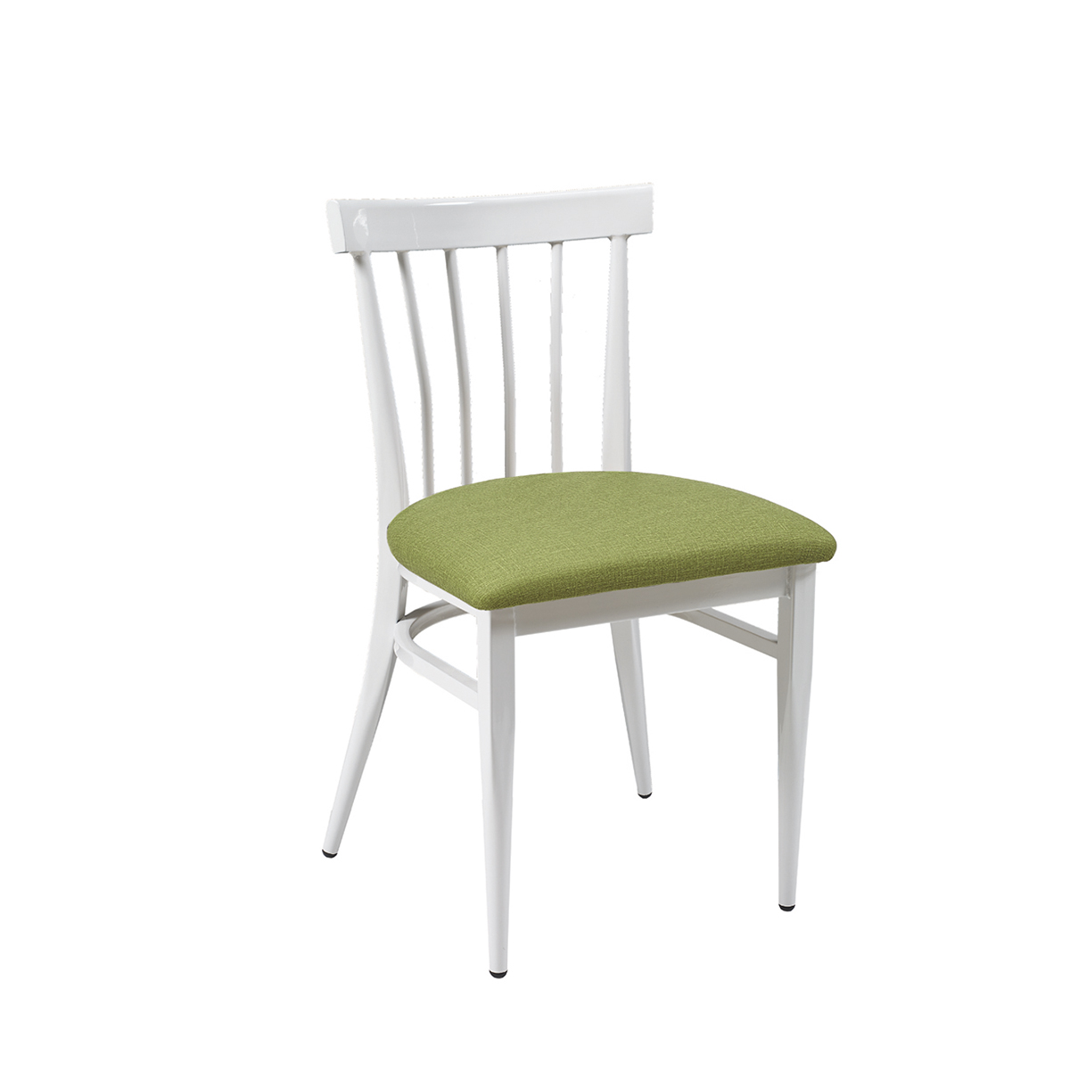 silla blatimore blanca asiento tapizado verde