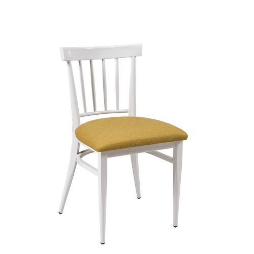 silla arizona blanca tapizado mostaza