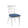 silla nevado blanco tapizado azul