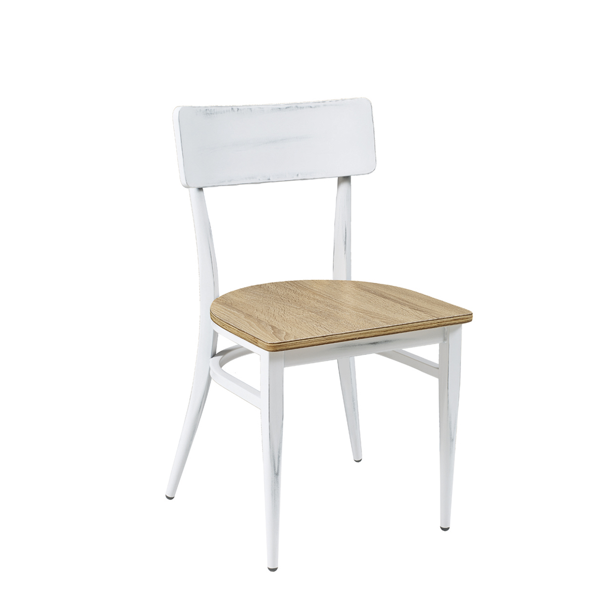 silla pensilvania blanca asiento laminado roble