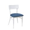 silla pensilvania blanca asiento tapizado azul