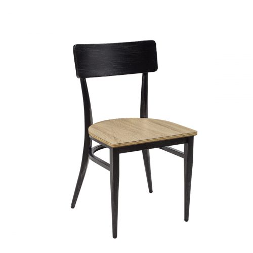 silla pensilvania negro envejecido asiento laminado roble