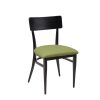 silla pensilvania negro envejecido asiento tapizado verde