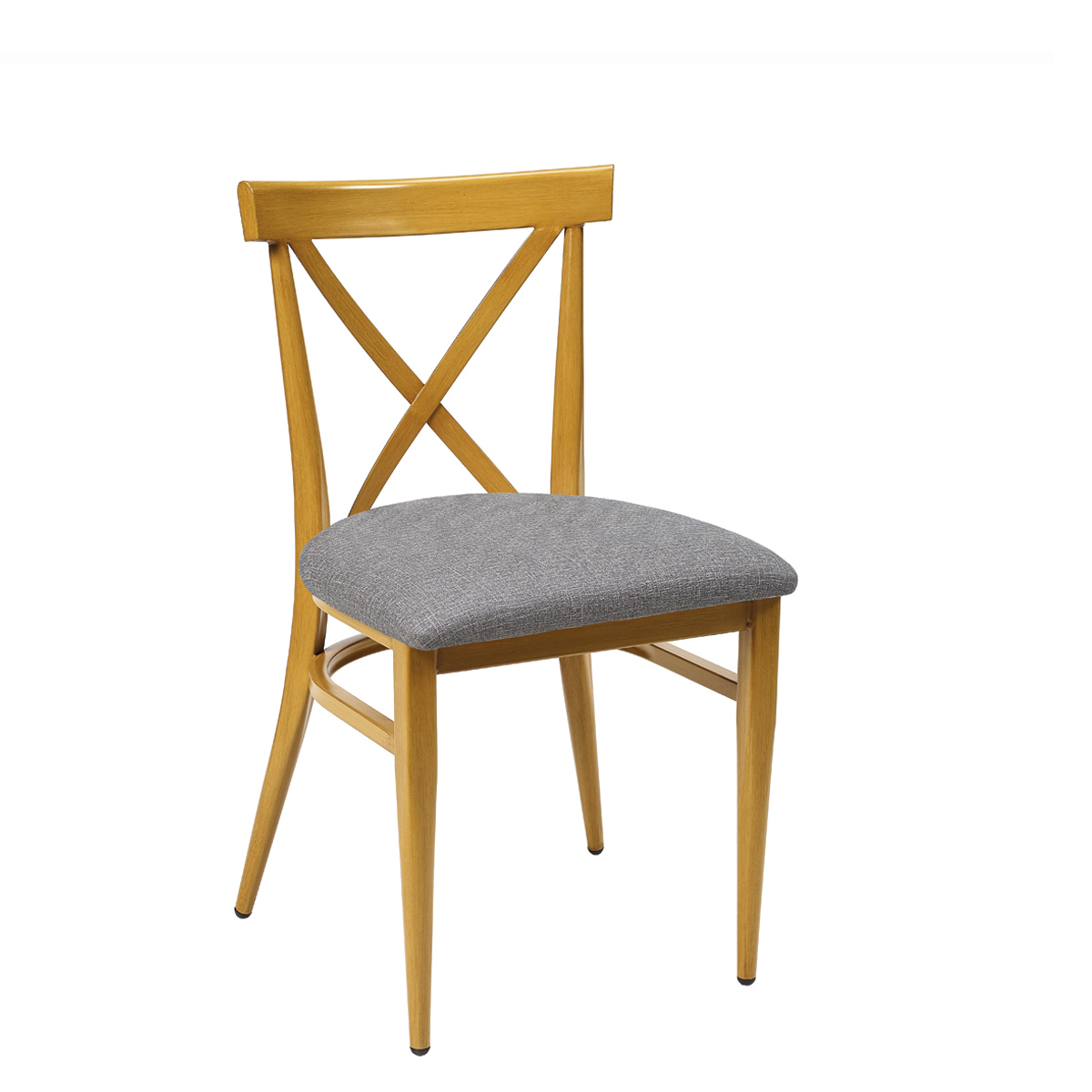 silla orlando deco madera asiento tapizado gris