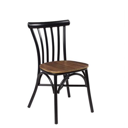 silla portico negro nogal vintage