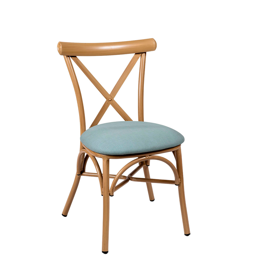 silla Ático IN roble natural tapizado Celeste