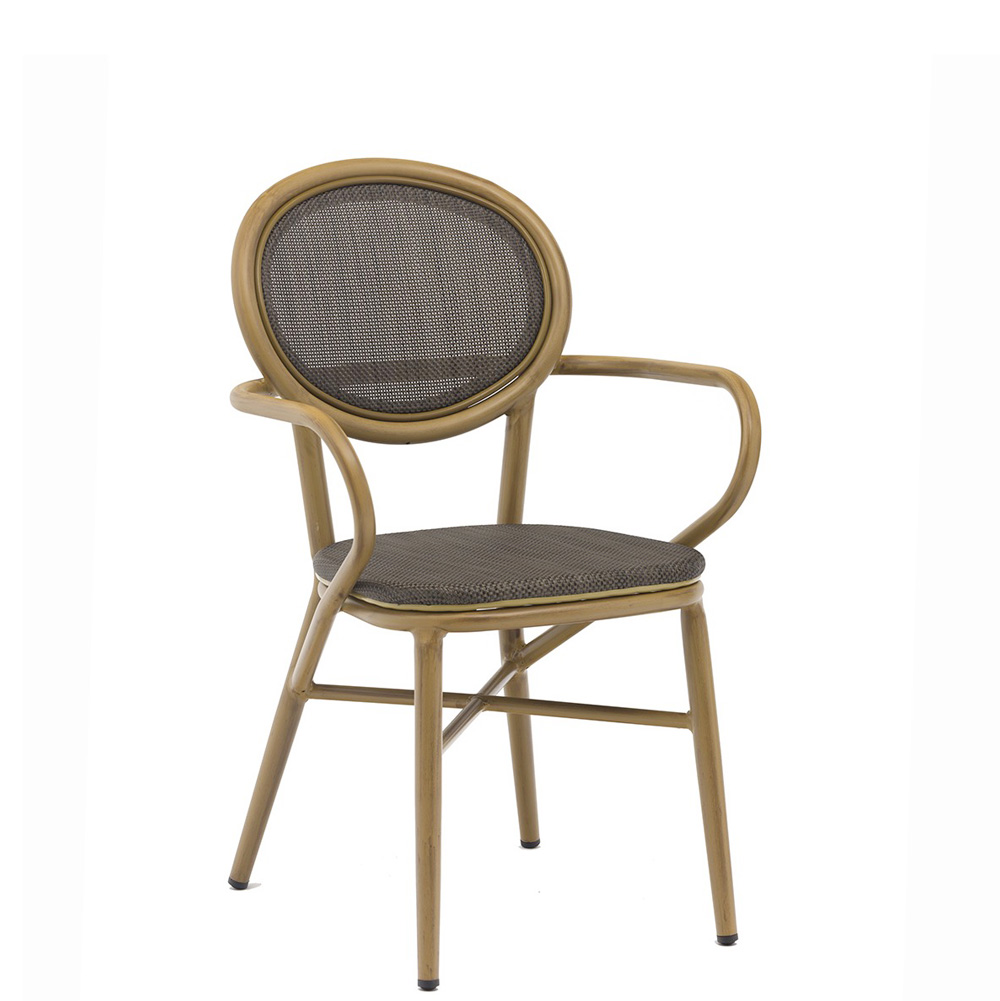 sillón Fontana aluminio deco bambú y textilene negro