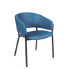 Alsacia sillón negro tapizado azul