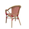 Sillón Biarritz deco bambú asiento textilene duo rojo trasera