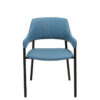Estocolmo sillón negro tapizado azul delantera