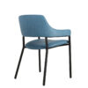 Estocolmo sillón negro tapizado azul trasera