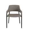 Estocolmo sillón negro tapizado gris delantera