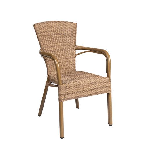 Sillón Jamaica aluminio pintado deco bambú asiento medula atlas