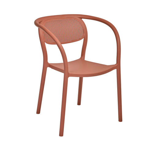 Silla resina Noon con brazos terracota