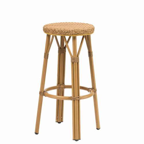 Banqueta Charlotte deco bambu cuerda crema