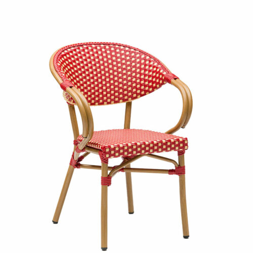 Sillón Filipinas textilene duo deco bambú rojo