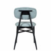 Silla brooklyn negro asiento y respaldo tapizado celeste trasera