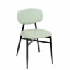 Silla brooklyn negro asiento y respaldo tapizado esmeralda