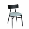 Silla brooklyn negro tapizado esmeralda celeste