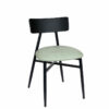 Silla brooklyn negro tapizado esmeralda