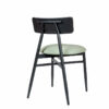 Silla brooklyn negro tapizado esmeralda trasera