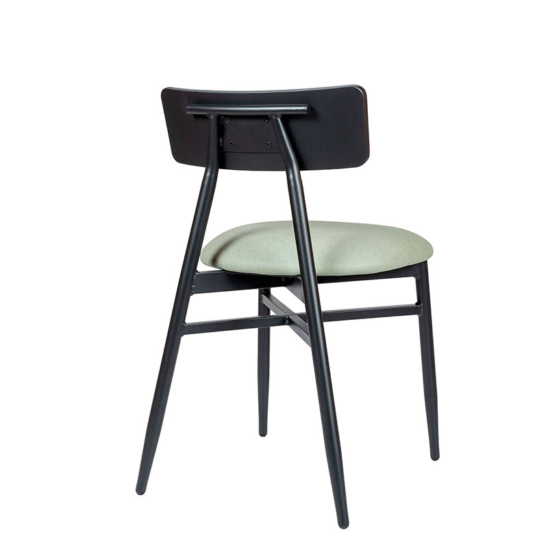 Silla brooklyn negro tapizado esmeralda trasera