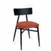 Silla brooklyn negro tapizado terracota