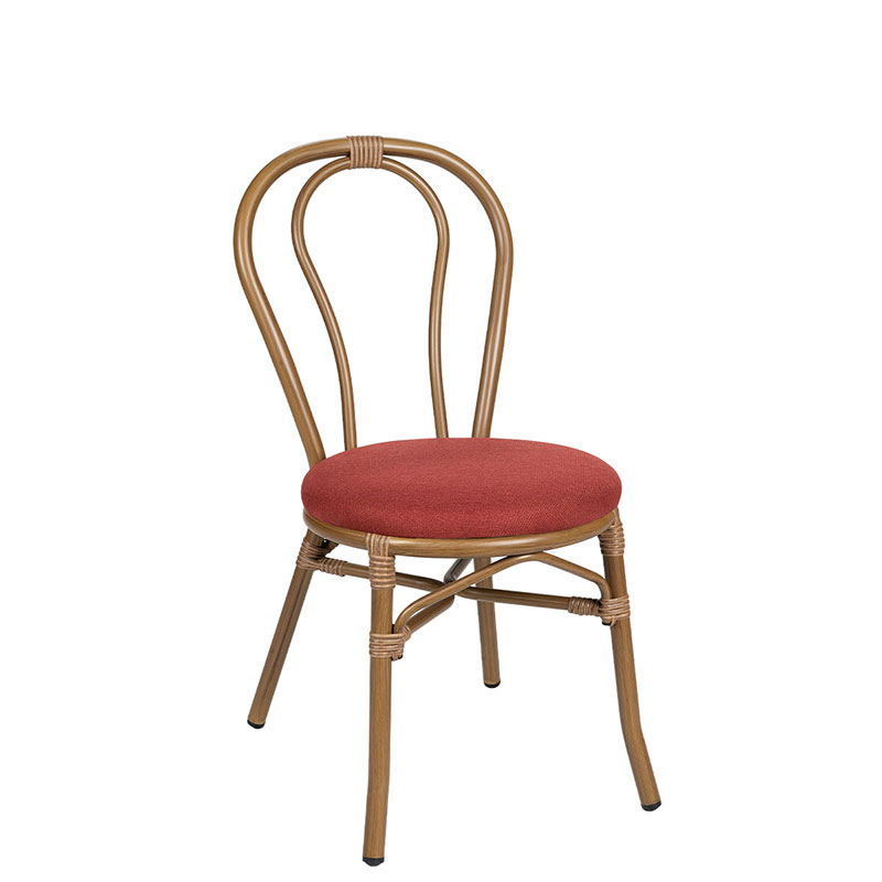 Silla Chicago nogal tapizado terracota
