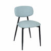 Silla Dallas negro respaldo y asiento tapizado celeste