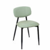 Silla Dallas negro respaldo y asiento tapizado esmeralda