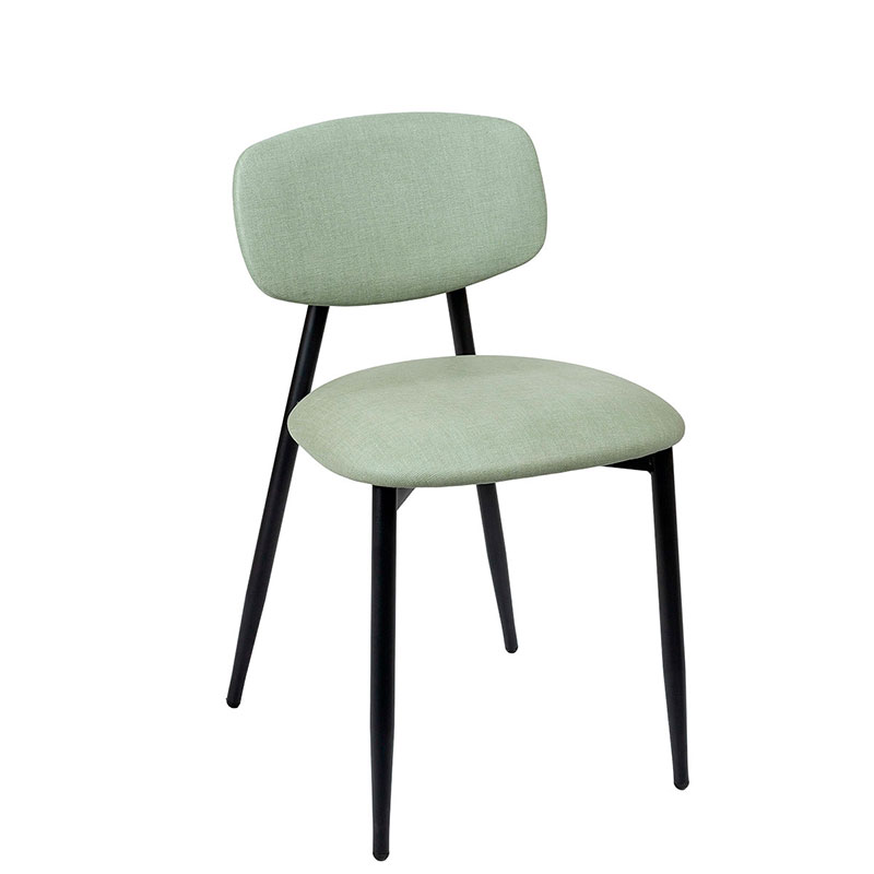 Silla Dallas negro respaldo y asiento tapizado esmeralda