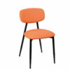 Silla Dallas negro respaldo y asiento tapizado teja