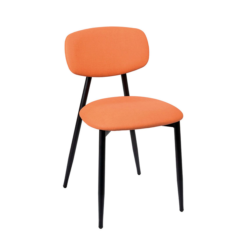 Silla Dallas negro respaldo y asiento tapizado teja
