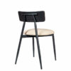 Silla Dallas negro tapizado arena trasera
