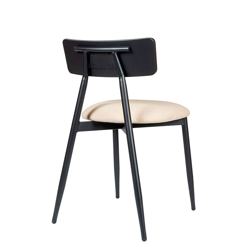 Silla Dallas negro tapizado arena trasera