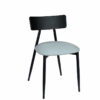 Silla Dallas negro tapizado celeste