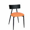 Silla Dallas negro tapizado teja