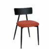Silla Dallas negro tapizado terracota