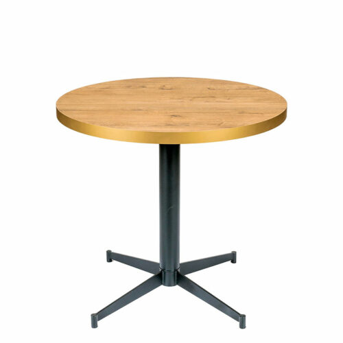 Mesa Dublin redonda negro atlas