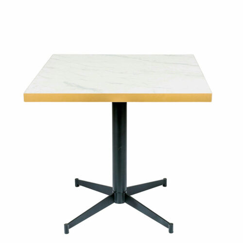 Mesa Dublin cuadrada negro tablero marmol blanco
