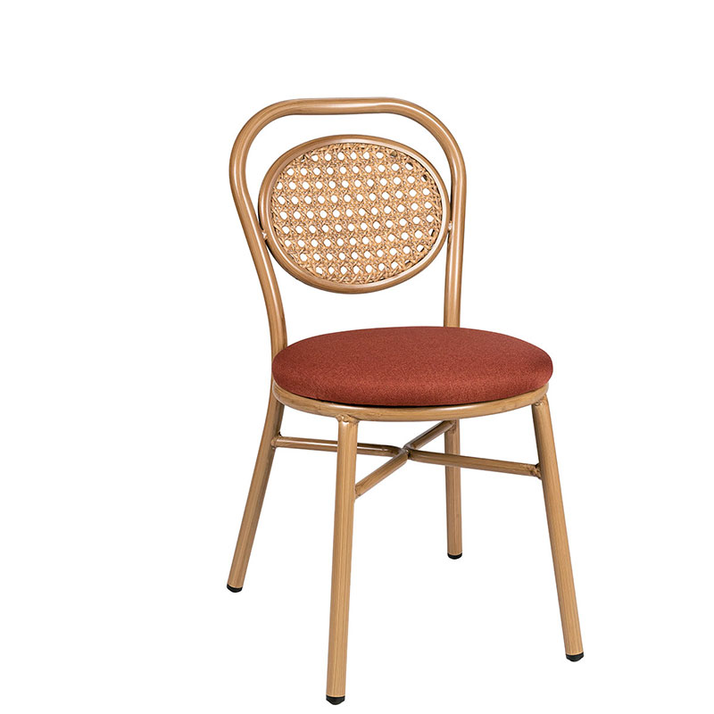 Silla Innsbruck roble natural tapizado terracota