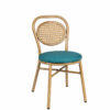 Silla Innsbruck roble natural tapizado zafiro