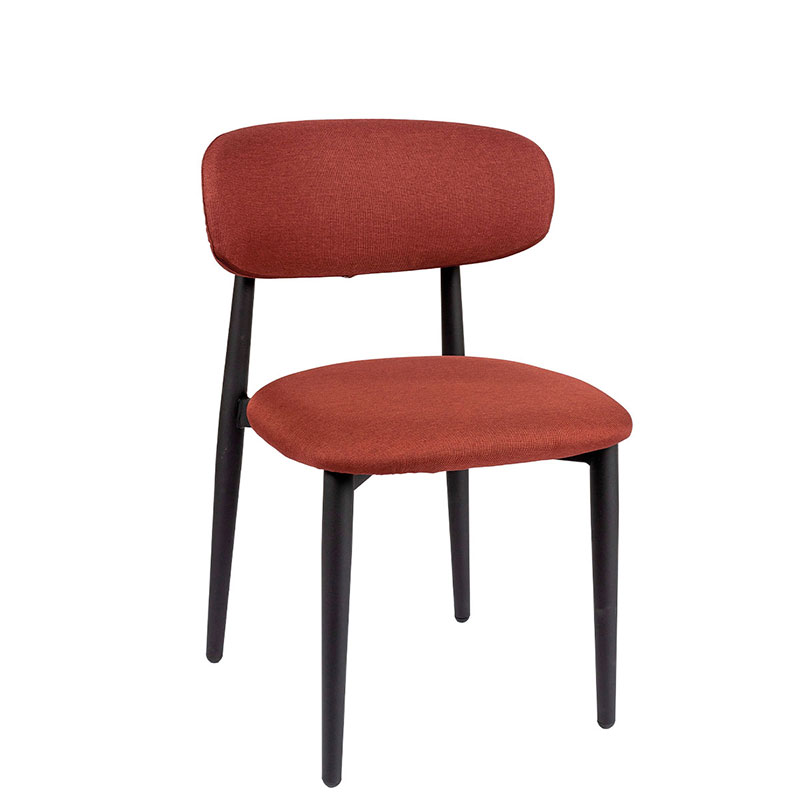 Silla Lírica negro tapizado terracota