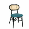 Silla New Verdi roble natural tapizado zafiro