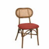 Silla New Verdi roble natural tapizado terracota