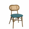 Silla New Verdi roble natural tapizado zafiro
