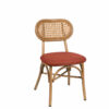 Silla New Verdi roble natural tapizado terracota